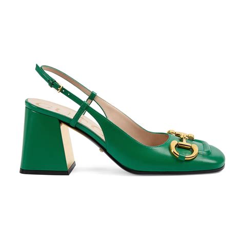 green gucci slingback